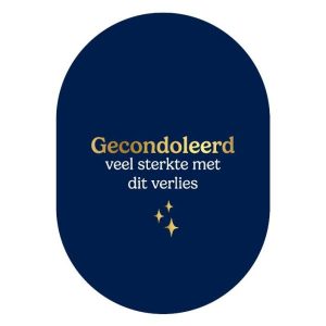 Wenskaart ovaal – Gecondoleerd sterkte met dit verlies